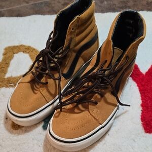 Vans Brown High-Top Sneakers with Black Stripe
